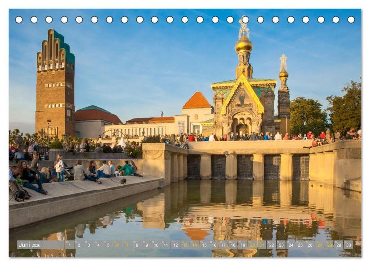 Produktbild: Darmstadt im Licht (Tischkalender 2026 DIN A5 quer), CALVENDO Monatskalender
