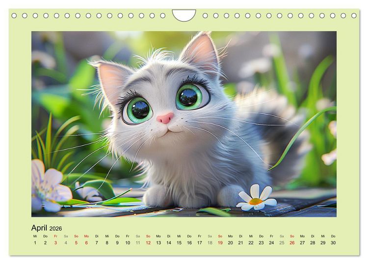 Produktbild: Katzen-Paradies. Entz&uuml;ckende Cartoon-K&auml;tzchen zum verlieben (Wandkalender 2026 DIN A4 quer), CALVENDO Monatskalender