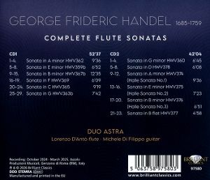 Produktbild: Duo Astra/D'Anto, L: Handel:Complete Flute Sonatas