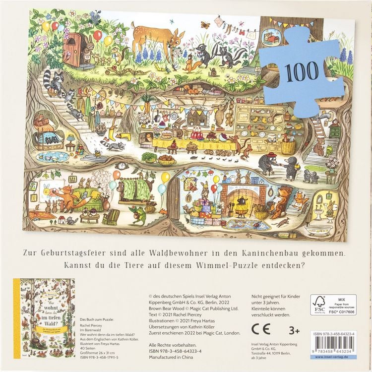 Produktbild: Im B&auml;renwald. Kaninchens Geburtstag. Puzzle mit 100 Teilen f&uuml;r Kinder ab 4 Jahre