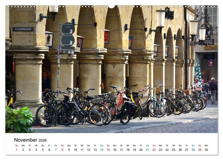 Produktbild: M&uuml;nster - die liebenswerte Fahrradstadt (hochwertiger Premium Wandkalender 2026 DIN A2 quer), Kunstdruck in Hochglanz