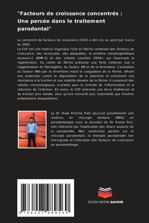 Produktbild: "Facteurs de croissance concentr&eacute;s : Une perc&eacute;e dans le traitement parodontal"