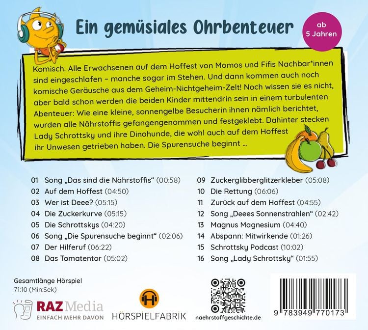 Produktbild: Die N&auml;hrstoffgeschichte. Begeistert Kinder f&uuml;r gem&uuml;siale Superkr&auml;fte!