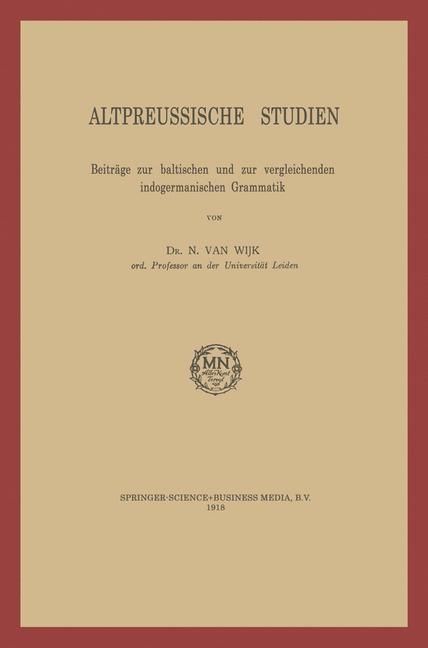 Produktbild: Altpreussische Studien