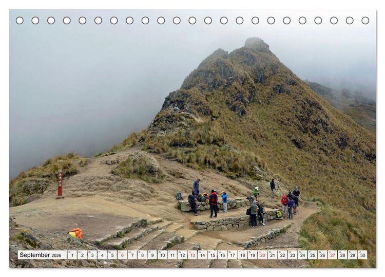 Produktbild: Inka Trail und Machu Picchu, Trekking zur ber&uuml;hmten Inkastadt (Tischkalender 2026 DIN A5 quer), CALVENDO Monatskalender