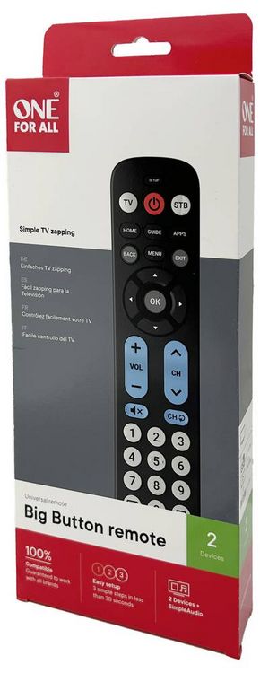 Produktbild: One For All URC6821 Universal Fernbedienung Schwarz