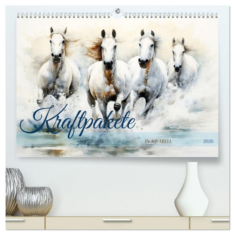 Produktbild: Kraftpakete in Aquarell (hochwertiger Premium Wandkalender 2026 DIN A2 quer), Kunstdruck in Hochglanz