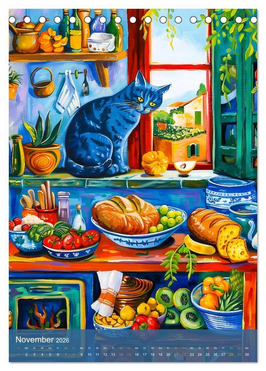 Produktbild: Katzenleben in Farbe - Witzige Szenen aus dem Katzenalltag (Tischkalender 2026 DIN A5 hoch), CALVENDO Monatskalender