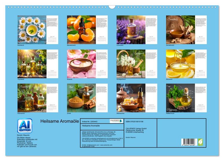 Produktbild: Heilsame Aroma&ouml;le (Wandkalender 2027 DIN A2 quer), CALVENDO Monatskalender