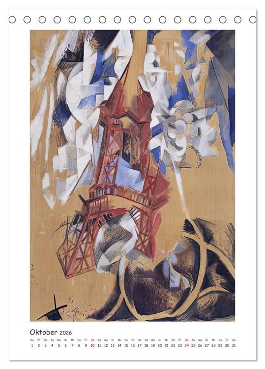 Produktbild: Eiffelturm - Robert Delaunay (Tischkalender 2026 DIN A5 hoch), CALVENDO Monatskalender