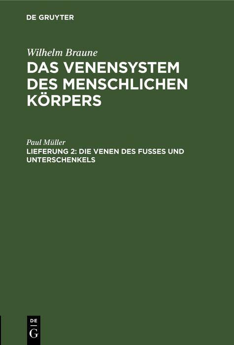 Produktbild: Die Venen des Fusses und Unterschenkels
