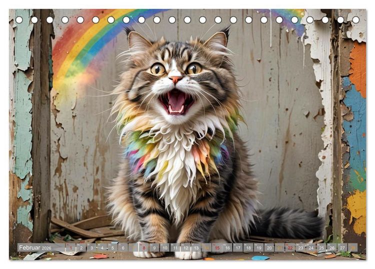 Produktbild: Hier kommt Mietzi (Tischkalender 2026 DIN A5 quer), CALVENDO Monatskalender