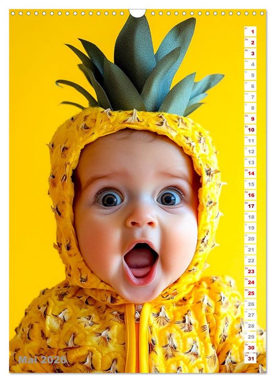 Produktbild: Babys in Bestform - Lustige Fr&uuml;chtchen (Wandkalender 2026 DIN A3 hoch), CALVENDO Monatskalender