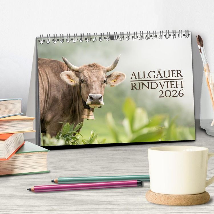 Produktbild: Allg&auml;uer Rindvieh 2026 (Tischkalender 2026 DIN A5 quer), CALVENDO Monatskalender