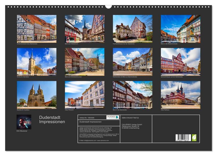Produktbild: Duderstadt Impressionen (Wandkalender 2026 DIN A2 quer), CALVENDO Monatskalender