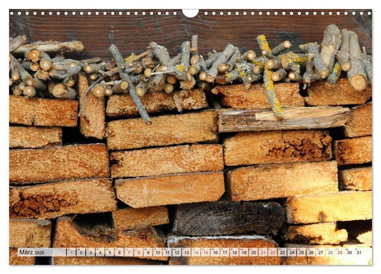 Produktbild: HOLZ - Stapel und St&auml;mme (Wandkalender 2026 DIN A3 quer), CALVENDO Monatskalender