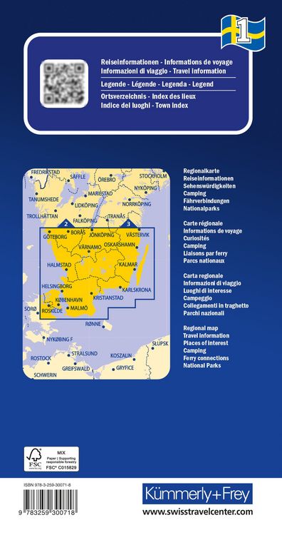 Produktbild: K&uuml;mmerly+Frey Regional-Strassenkarte 1 Schweden S&uuml;d 1:250.000