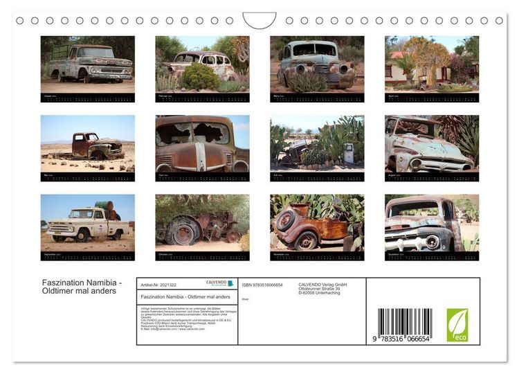 Produktbild: Faszination Namibia - Oldtimer mal anders (Wandkalender 2026 DIN A4 quer), CALVENDO Monatskalender
