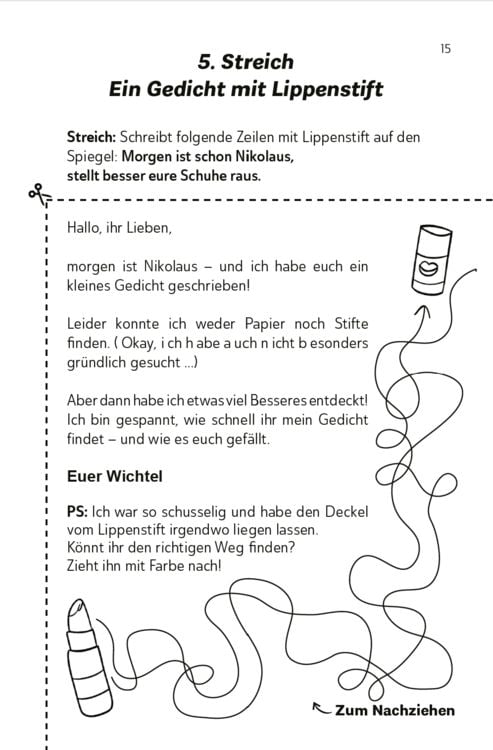 Produktbild: Die lustigsten Wichtelbriefe f&uuml;r Kinder | Zum Ausschneiden & sofort Verwenden | Interaktives Adventskalender-Buch mit Wichtelstreichen f&uuml;r die Wichtelt&uuml;r & Mitmach-Elementen | F&uuml;r Erstleser und Grundsch&uuml;ler ab der 1. Klasse