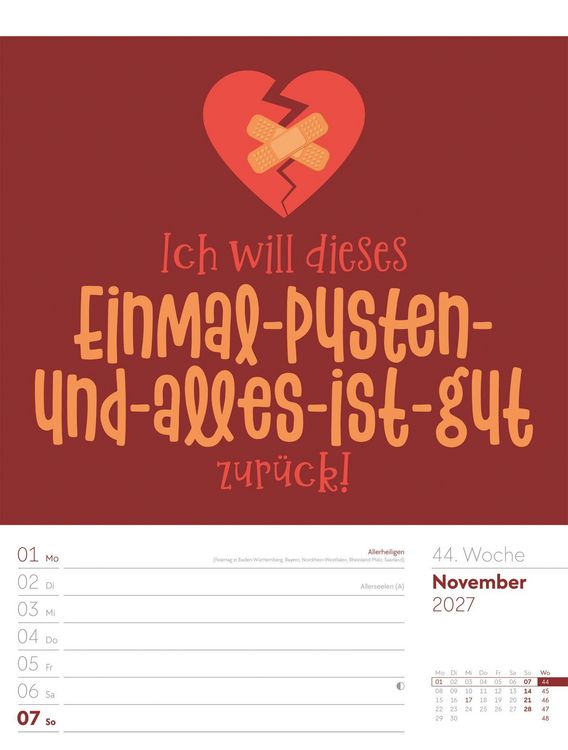 Produktbild: Klartext Spr&uuml;chekalender Wochenplaner 2027
