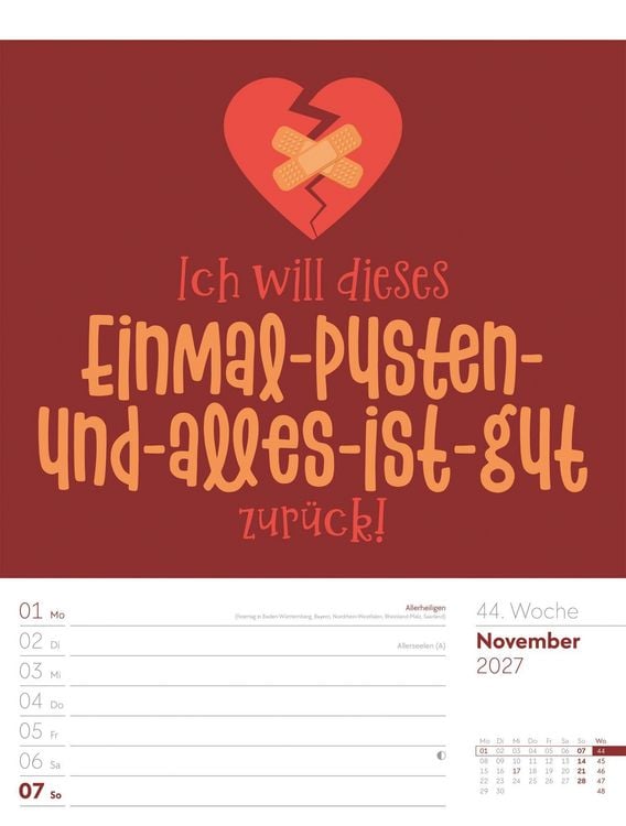 Produktbild: Klartext Spr&uuml;chekalender Wochenplaner 2027