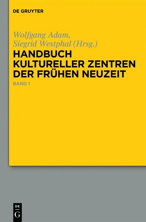 Produktbild: Handbuch kultureller Zentren der Fr&uuml;hen Neuzeit