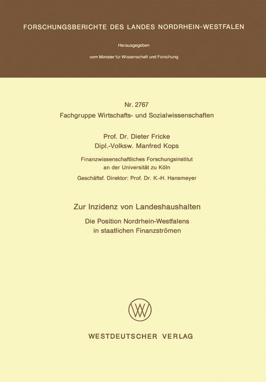 Produktbild: Zur Inzidenz von Landeshaushalten