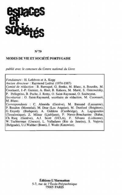 Produktbild: Modes de vie et societe portugaise