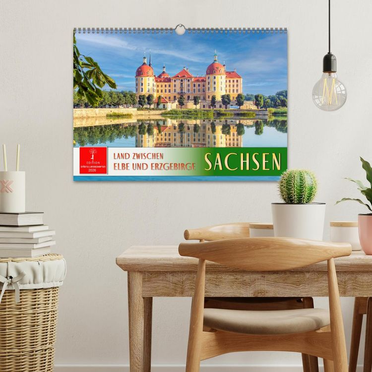 Produktbild: Sachsen - Land zwischen Elbe und Erzgebirge (Wandkalender 2026 DIN A3 quer), CALVENDO Monatskalender