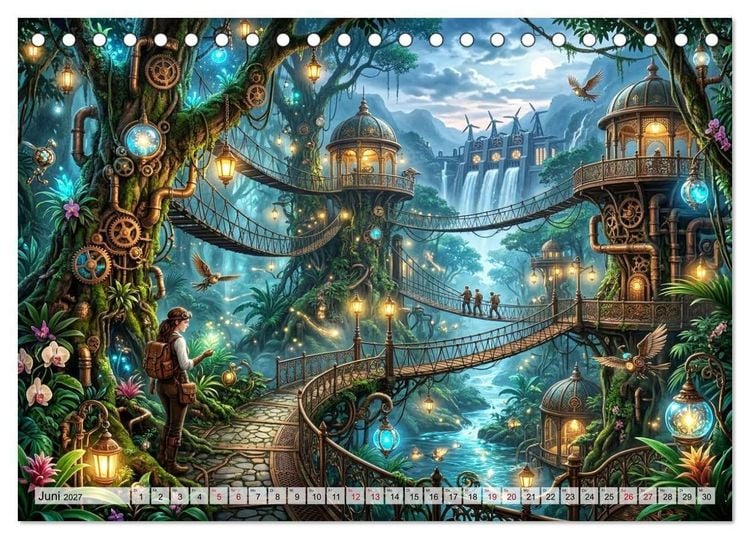 Produktbild: Steampunkwelten - Das Herz der Zeit (Tischkalender 2027 DIN A5 quer), CALVENDO Monatskalender
