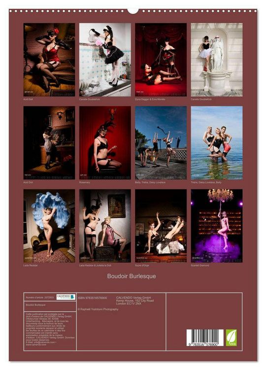 Produktbild: Boudoir Burlesque (Calendrier mural 2026 DIN A2 horizontal) calendrier de bureau