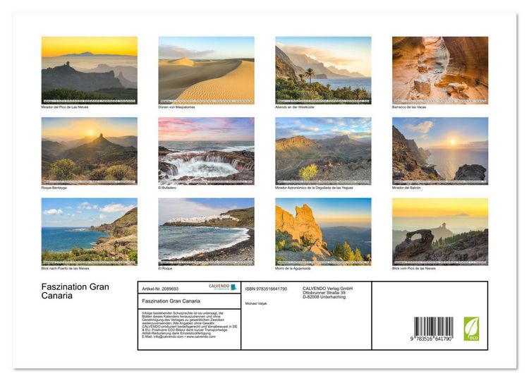 Produktbild: Faszination Gran Canaria (Wandkalender 2026 DIN A3 quer), CALVENDO Monatskalender