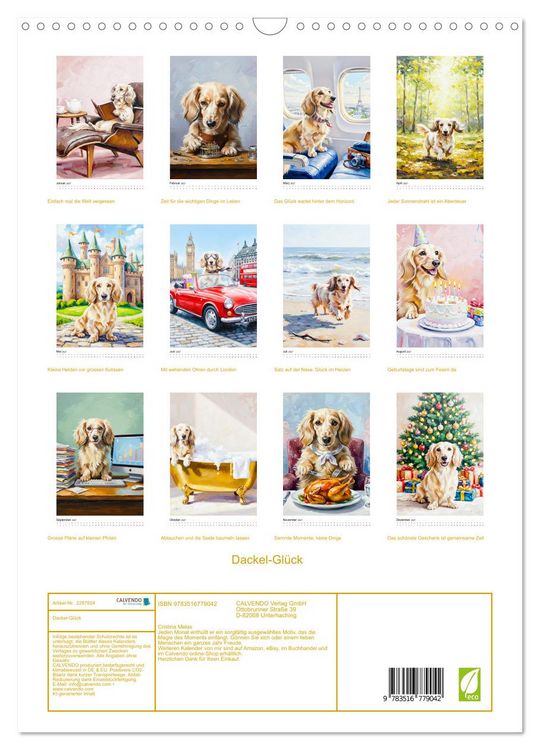 Produktbild: Dackel-Gl&uuml;ck (Wandkalender 2027 DIN A3 hoch), CALVENDO Monatskalender