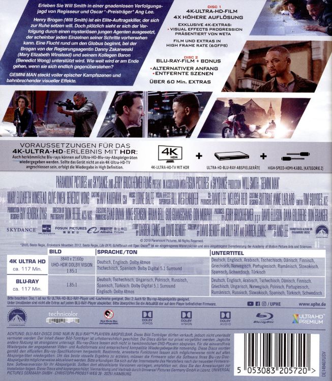 Produktbild: Gemini Man (4K Ultra HD) (+ Blu-ray 2D)