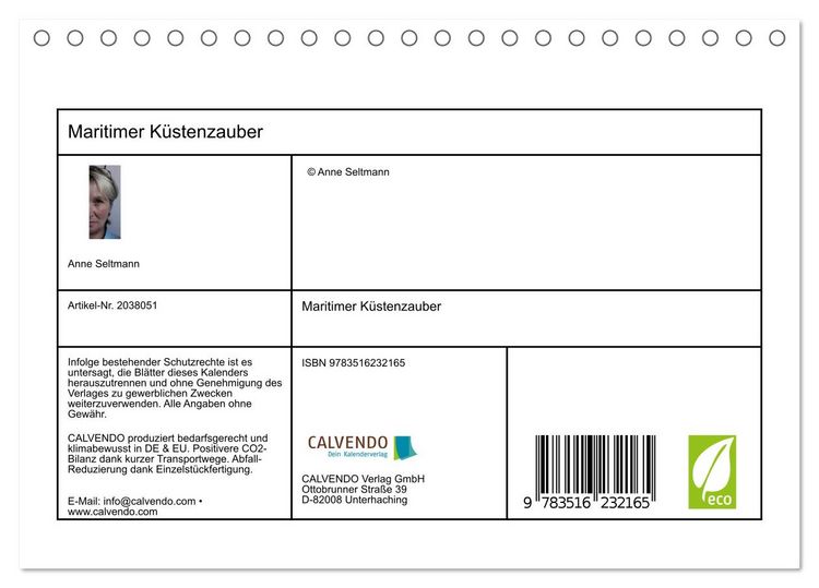 Produktbild: Maritimer K&uuml;stenzauber (Tischkalender 2026 DIN A5 quer), CALVENDO Monatskalender