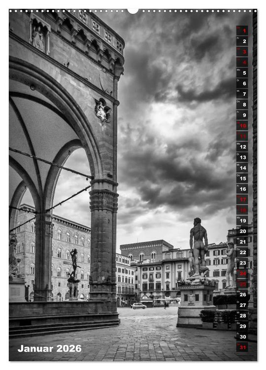 Produktbild: FLORENZ SCHWARZWEI&szlig; (Wandkalender 2026 DIN A2 hoch), CALVENDO Monatskalender