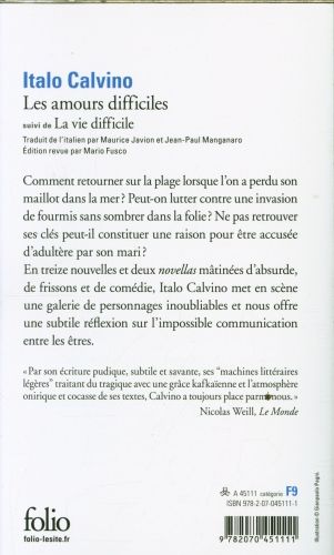 Produktbild: Les amours difficiles. Suivi de La vie difficile