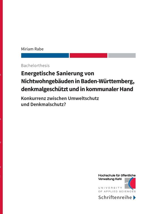 Produktbild: Energetische Sanierung von Nichtwohngeb&auml;uden in Baden-W&uuml;rttemberg, denkmalgesch&uuml;tzt und in kommunaler Hand