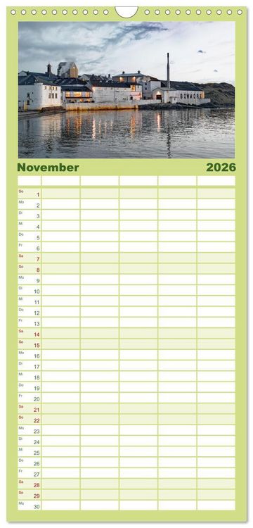 Produktbild: Familienplaner 2026 - Islay - Heimat des Malt Whisky mit 5 Spalten (Wandkalender, 21 x 45 cm) CALVENDO