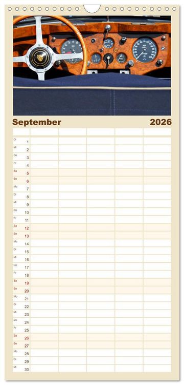 Produktbild: Familienplaner 2026 - Klassische Armaturenbretter mit 5 Spalten (Wandkalender, 21 x 45 cm) CALVENDO