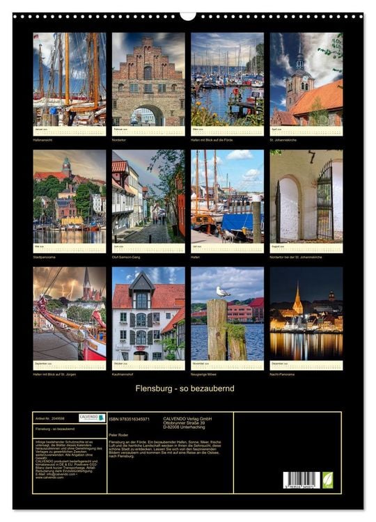 Produktbild: Flensburg - so bezaubernd (Wandkalender 2026 DIN A2 hoch), CALVENDO Monatskalender
