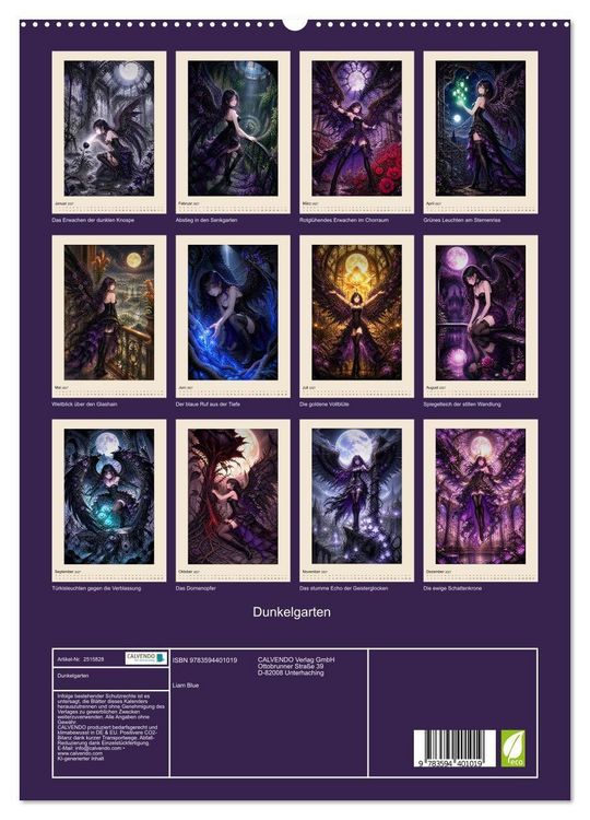 Produktbild: Dunkelgarten (hochwertiger Premium Wandkalender 2027 DIN A2 hoch), Kunstdruck in Hochglanz