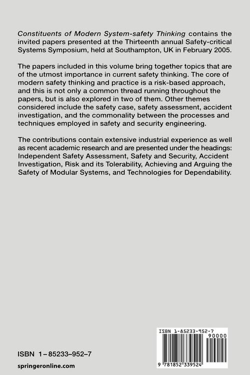 Produktbild: Constituents of Modern System-safety Thinking