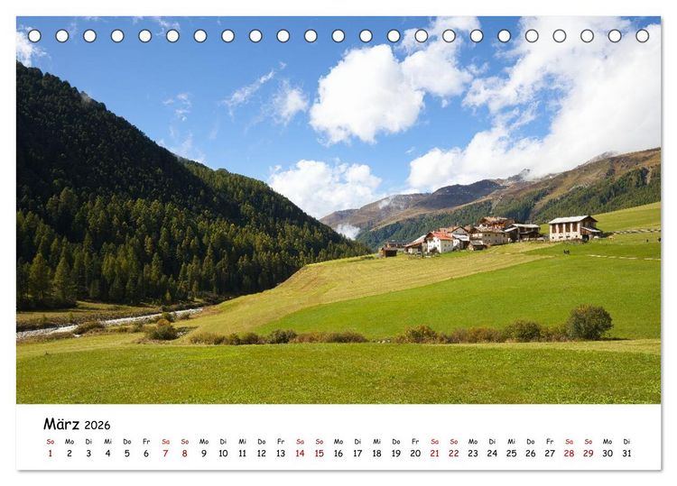 Produktbild: Zwischen Gipfeln und Geschichte - Der Vinschgau in Bildern (Tischkalender 2026 DIN A5 quer), CALVENDO Monatskalender