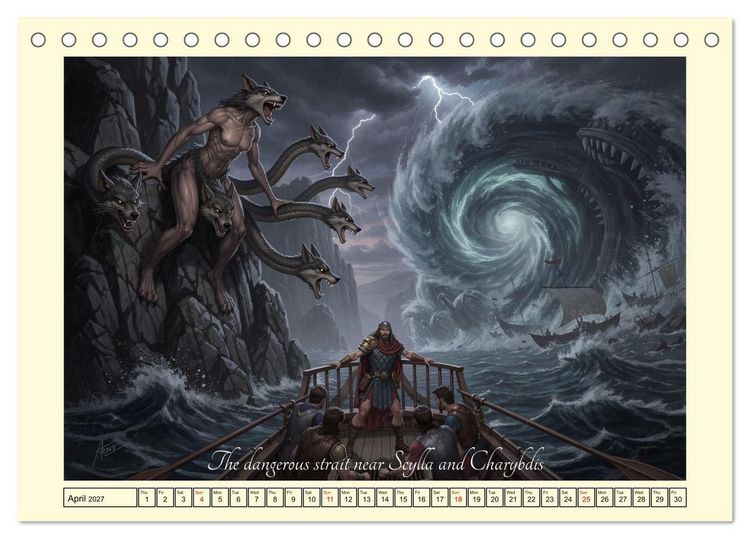 Produktbild: The adventurous journey of Odysseus (Desk Calendar 2027 DIN A5 landscape), CALVENDO 12 Month DeskCalendar