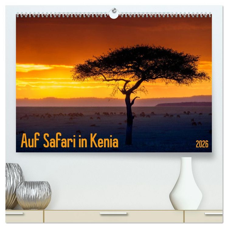 Produktbild: Auf Safari in Kenia 2026 (hochwertiger Premium Wandkalender 2026 DIN A2 quer), Kunstdruck in Hochglanz
