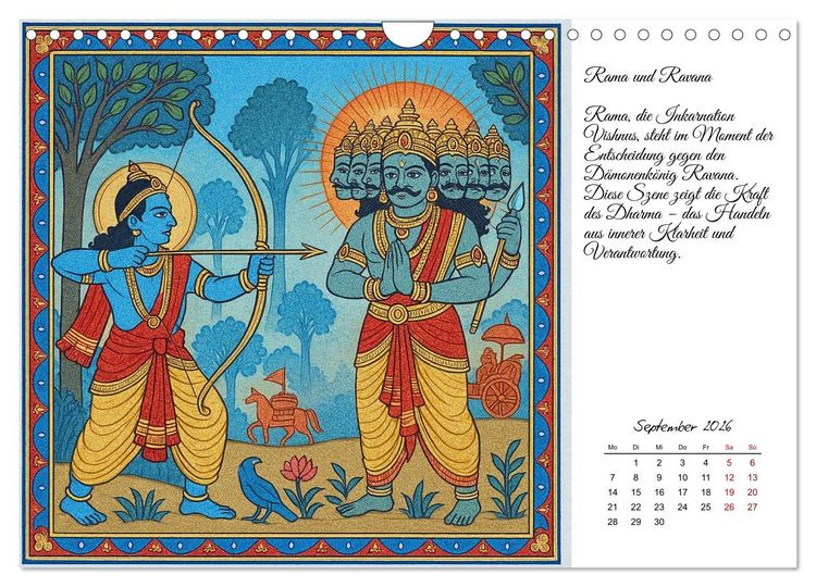 Produktbild: G&ouml;tterwelten des Hinduismus (Wandkalender 2026 DIN A4 quer), CALVENDO Monatskalender