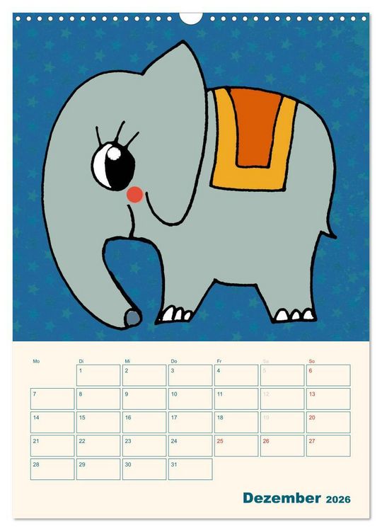 Produktbild: Kindliche Motive von Little Miss Arty - Illustrationen! (Wandkalender 2026 DIN A3 hoch), CALVENDO Monatskalender