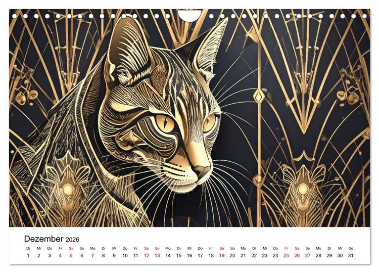 Produktbild: Kunst Katzen (Wandkalender 2026 DIN A4 quer), CALVENDO Monatskalender