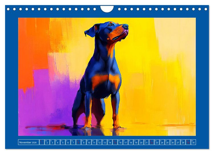 Produktbild: Kraftvolle Partner. Hunde in k&uuml;nstlerischer &Ouml;loptik (Wandkalender 2026 DIN A4 quer), CALVENDO Monatskalender